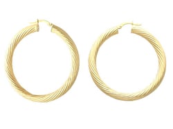 Vintage Yellow Gold Hoop Earrings
