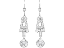 Platinum Art Deco Diamond Earrings UK