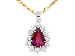 Pear Cut Ruby Pendant UK