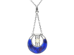 Silver and Enamel Pendant Necklace