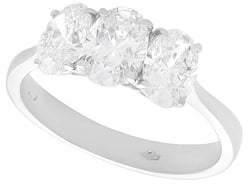 Vintage Oval Cut Diamond Trilogy Ring 
