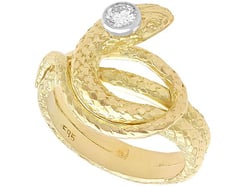 Vintage 14k Yellow Gold Snake Ring