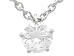 Diamond Solitaire Necklace White Gold