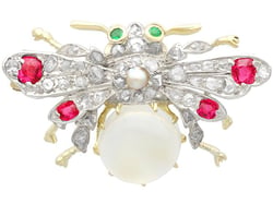 Antique Bug Brooch with Gems