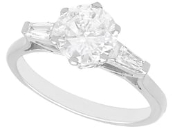 Diamond Ring with Baguette Shoulders