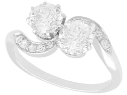 Antique 2 Stone Diamond Twist Ring UK  
