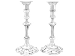 20th Century Silver Candlesticks UK 