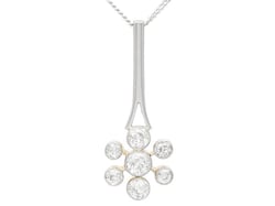 Platinum Diamond Pendant Necklace Antique