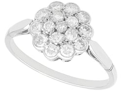 1920s Floral Diamond Cluster Ring