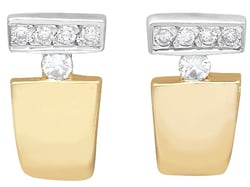 18k Yellow Gold and Diamond Earrings