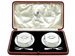 Sterling Silver and Glass Hors D'oeuvre Dishes