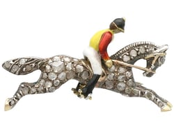 Horse and Jockey Brooch