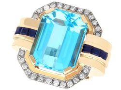 blue topaz and sapphire ring