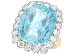 Vintage Aquamarine Ring in Yellow Gold UK 