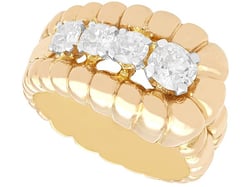 Yellow Gold Thick Gold Band Engagement Ring