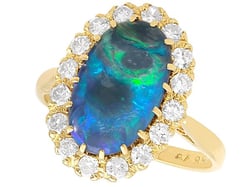 Black Opal Engagement Ring