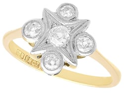 Edwardian Diamond Ring Yellow Gold