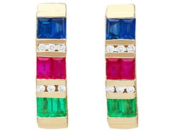 Yellow Gold Gemstone Earrings