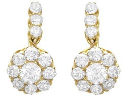 Flower Diamond Earrings in Yellow Gold