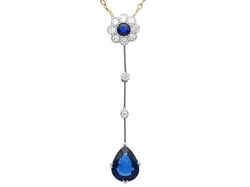 Antique Pear Shaped Sapphire Pendant