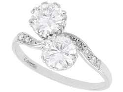 Large Two Stone Diamond Crossover Ring