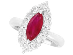Vintage Marquise Cut Ruby Engagement Ring