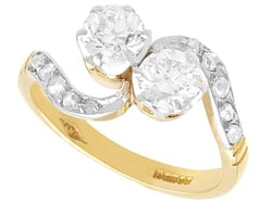 18ct Gold and Diamond Twist Ring for Sale