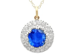 Yellow Gold Sapphire and Diamond Pendant