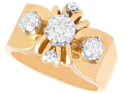 Unisex Antique Rose Gold Solitaire