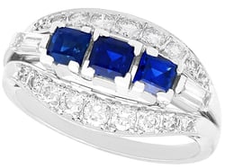 18ct White Gold Blue Sapphire and Diamond Ring