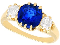 Ceylon Sapphire Trilogy Ring for Sale