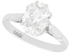 Old Oval Cut Diamond Solitaire Ring 