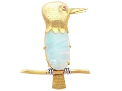Vintage Opal Bird Brooch for Sale