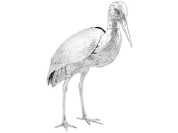 Large Antique Silver Stork Sugar Box