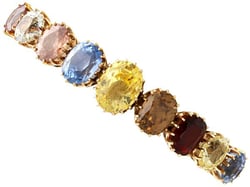 Antique Gold and Gemstone Bangle for Sale