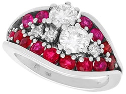 Retro Ruby and Diamond Ring for Sale
