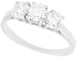 18k White Gold Trilogy Ring for Sale