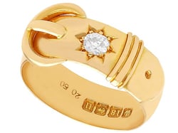 Gold Buckle Ring with Diamond for Sale