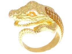 Vintage Gold Crocodile Ring for Sale
