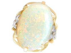 large white opal ring in yellow gold for sale