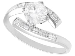 Vintage White Gold and Diamond Twist Ring
