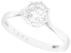 Single Solitaire Diamond Ring in White Gold for Sale
