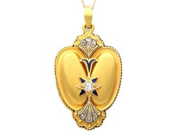 Antique Victorian Gold Locket with Enamel 