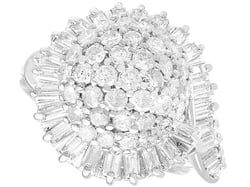 Diamond Cluster Ring with Baguettes