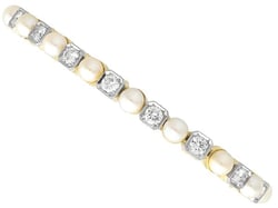 Pearl and Diamond Line Bracelet
