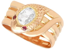 Diamond Snake Ring in Rose Gold for Sale