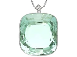 Antique Aquamarine Pendant Cushion Cut