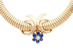 Gold Collarette Necklace with Gemstones for Sale