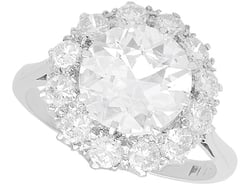 3 Carat Diamond Cluster Ring in Platinum for Sale