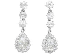 Pear Cut Diamond Drop Earrings for Sale